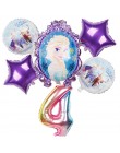 6 sztuk elsa Disney mrożone księżniczka balony z helem 32 cal numer Baby shower dziewczyna folia globos dekoracje na imprezę uro