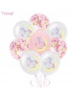 TAOUP 5pc jednorazowy tatuaż jednorożec naklejki z okazji urodzin jednorożec wystrój Baby Shower dziewczyna Unicornio Birthday P