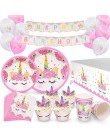 TAOUP 5pc jednorazowy tatuaż jednorożec naklejki z okazji urodzin jednorożec wystrój Baby Shower dziewczyna Unicornio Birthday P