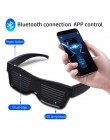 Magic Led z bluetooth okulary na imprezę kontrola aplikacji tarcza Luminous okulary USB Charge DIY kontrola aplikacji wielojęzyc
