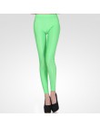 CUHAKCI kobiety błyszczące spodnie legginsy gorąca sprzedaży legginsy jednokolorowe fluorescencyjne elastan elastyczność spodnie