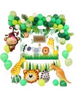 Dżungla Party balony w kształcie zwierząt Zoo zwierząt dżungla motyw dekoracja urodzinowa dla dzieci balony urodzinowe impreza w