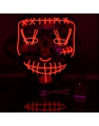 2020 Halloween maska LED maski oczyszczające wybory Mascara kostium impreza z dj-em zapalają maski świecą w ciemnym filmie Cospl