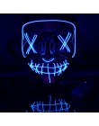 2020 Halloween maska LED maski oczyszczające wybory Mascara kostium impreza z dj-em zapalają maski świecą w ciemnym filmie Cospl