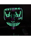 2020 Halloween maska LED maski oczyszczające wybory Mascara kostium impreza z dj-em zapalają maski świecą w ciemnym filmie Cospl
