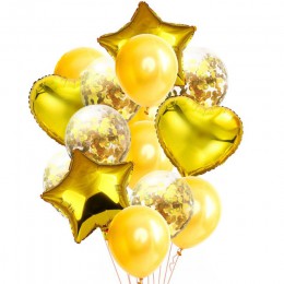 14 sztuk/partia mieszane balon w kolorze różowego złota konfetti zestaw balon na przyjęcie urodzinowe piłka powietrza ślub urodz