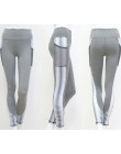 SVOKOR kieszonkowe legginsy z wysokim stanem damskie trening Fitness odzież sportowa drukowanie spodni modna, patchworka Push Up