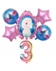 6 sztuk elsa Disney mrożone księżniczka balony z helem 32 cal numer Baby shower dziewczyna folia globos dekoracje na imprezę uro