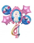 6 sztuk elsa Disney mrożone księżniczka balony z helem 32 cal numer Baby shower dziewczyna folia globos dekoracje na imprezę uro