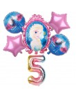 6 sztuk elsa Disney mrożone księżniczka balony z helem 32 cal numer Baby shower dziewczyna folia globos dekoracje na imprezę uro