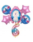 6 sztuk elsa Disney mrożone księżniczka balony z helem 32 cal numer Baby shower dziewczyna folia globos dekoracje na imprezę uro