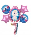 6 sztuk elsa Disney mrożone księżniczka balony z helem 32 cal numer Baby shower dziewczyna folia globos dekoracje na imprezę uro