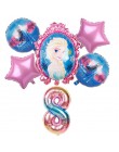6 sztuk elsa Disney mrożone księżniczka balony z helem 32 cal numer Baby shower dziewczyna folia globos dekoracje na imprezę uro