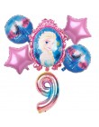 6 sztuk elsa Disney mrożone księżniczka balony z helem 32 cal numer Baby shower dziewczyna folia globos dekoracje na imprezę uro