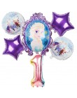 6 sztuk elsa Disney mrożone księżniczka balony z helem 32 cal numer Baby shower dziewczyna folia globos dekoracje na imprezę uro