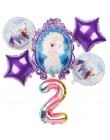 6 sztuk elsa Disney mrożone księżniczka balony z helem 32 cal numer Baby shower dziewczyna folia globos dekoracje na imprezę uro