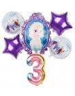 6 sztuk elsa Disney mrożone księżniczka balony z helem 32 cal numer Baby shower dziewczyna folia globos dekoracje na imprezę uro