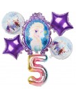 6 sztuk elsa Disney mrożone księżniczka balony z helem 32 cal numer Baby shower dziewczyna folia globos dekoracje na imprezę uro