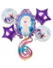 6 sztuk elsa Disney mrożone księżniczka balony z helem 32 cal numer Baby shower dziewczyna folia globos dekoracje na imprezę uro