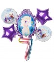 6 sztuk elsa Disney mrożone księżniczka balony z helem 32 cal numer Baby shower dziewczyna folia globos dekoracje na imprezę uro