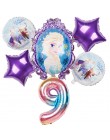 6 sztuk elsa Disney mrożone księżniczka balony z helem 32 cal numer Baby shower dziewczyna folia globos dekoracje na imprezę uro