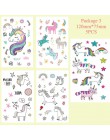 TAOUP 5pc jednorazowy tatuaż jednorożec naklejki z okazji urodzin jednorożec wystrój Baby Shower dziewczyna Unicornio Birthday P