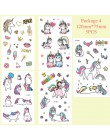 TAOUP 5pc jednorazowy tatuaż jednorożec naklejki z okazji urodzin jednorożec wystrój Baby Shower dziewczyna Unicornio Birthday P