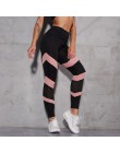 NORMOV kobiety legginsy moda siatkowy patchwork drążą wysokiej talii Push Up leginsy do kostek legginsy Fitness legginsy Feminin