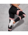NORMOV kobiety legginsy moda siatkowy patchwork drążą wysokiej talii Push Up leginsy do kostek legginsy Fitness legginsy Feminin