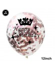 Złoto konfetti formularz e-maila znajdą balony 12 cal nadmuchiwany balon lateksowe czarne baner urodzinowy dekoracja urodzinowa 