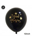 Złoto konfetti formularz e-maila znajdą balony 12 cal nadmuchiwany balon lateksowe czarne baner urodzinowy dekoracja urodzinowa 