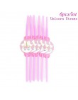 TAOUP 5pc jednorazowy tatuaż jednorożec naklejki z okazji urodzin jednorożec wystrój Baby Shower dziewczyna Unicornio Birthday P