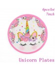 TAOUP 5pc jednorazowy tatuaż jednorożec naklejki z okazji urodzin jednorożec wystrój Baby Shower dziewczyna Unicornio Birthday P