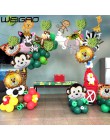 WEIGAO Jungle Party baner urodzinowy Garland liczba zwierząt cyfrowe balony pierwszy Baby Boy dekoracja urodzinowa dla dzieci