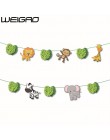 WEIGAO Jungle Party baner urodzinowy Garland liczba zwierząt cyfrowe balony pierwszy Baby Boy dekoracja urodzinowa dla dzieci