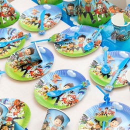 Nowy 10 sztuk Paw Patrol butelki na wodę papierowe kubki płyta obrus dla 10 dzieci chłopcy Brithday artykuły do dekoracji na imp