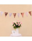 12 flagi 18cm różowe złoto girlandy urodziny chorągiewki banery proporczyk Baby Shower ślub Garland flagi artykuły do dekoracji 