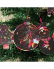 OurWarm 24 sztuk magiczny kolor zdrapka boże narodzenie ozdoby choinkowe zarysowania papier artystyczny Coloring Cards skrobanie