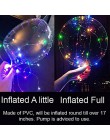 Balon Led przezroczysty hel jasne świecące balony z kijami ślubne dekoracje na imprezę urodzinową dzieci LED lekki balon