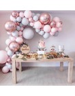 Macaron balony Arch Kit pastelowe szare różowe balony Garland różowe złoto konfetti Globos dekoracje weselne przybory dla niemow