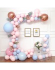Macaron balony Arch Kit pastelowe szare różowe balony Garland różowe złoto konfetti Globos dekoracje weselne przybory dla niemow
