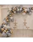 Macaron balony Arch Kit pastelowe szare różowe balony Garland różowe złoto konfetti Globos dekoracje weselne przybory dla niemow