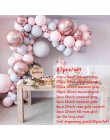 Macaron balony Arch Kit pastelowe szare różowe balony Garland różowe złoto konfetti Globos dekoracje weselne przybory dla niemow