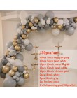 Macaron balony Arch Kit pastelowe szare różowe balony Garland różowe złoto konfetti Globos dekoracje weselne przybory dla niemow