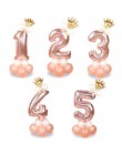 13 sztuk/zestaw różowe złoto balony foliowe w kształcie cyfr wszystkiego najlepszego z okazji urodzin balony Baby Shower dla dzi
