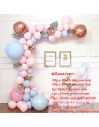 Macaron balony Arch Kit pastelowe szare różowe balony Garland różowe złoto konfetti Globos dekoracje weselne przybory dla niemow