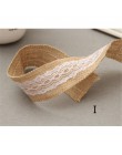 2 metry/szt. Szerokość 5cm juta juta rolki wstążka jutowa z koronką wiejskie dekoracje ślubne w stylu vintage Ornament juta Wedd