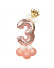 13 sztuk/zestaw różowe złoto balony foliowe w kształcie cyfr wszystkiego najlepszego z okazji urodzin balony Baby Shower dla dzi