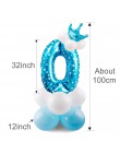QIFU 17 sztuk numer balony powietrzne balony urodzinowe dekoracje na imprezę urodzinową dzieci balony foliowe figurki balony Bab