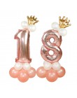 13 sztuk/zestaw różowe złoto balony foliowe w kształcie cyfr wszystkiego najlepszego z okazji urodzin balony Baby Shower dla dzi